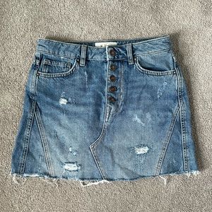 Free People We the Free A-Line Denim Skirt